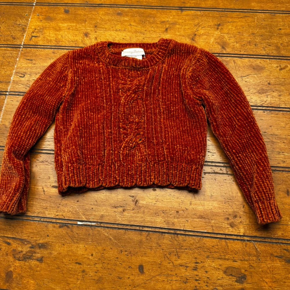 Tommy Bahama Kids Burnt Orange Chenille Cable Knit Sweater 24M Rust‎ Plush